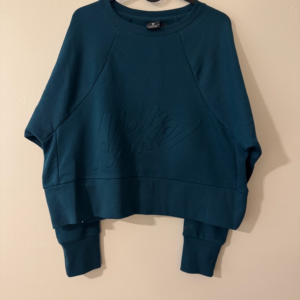 Nike Blue Cropped Athletic Sweater